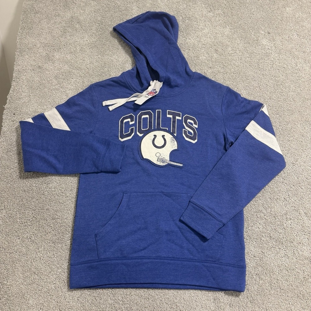 Indianapolis Colts Hoodie Mens Sz M Blue Throwback Pullover NFL Team Apparel NWT